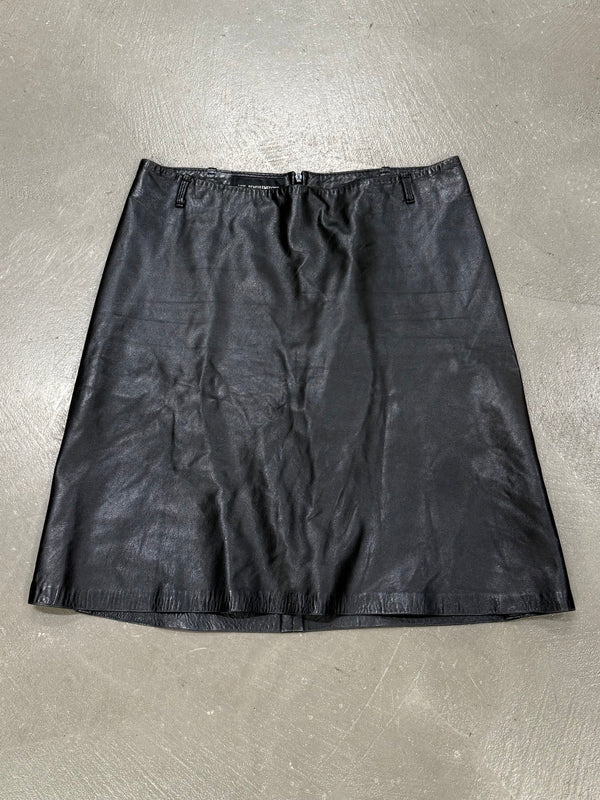 1990s Ann Demeulemeester leather skirt