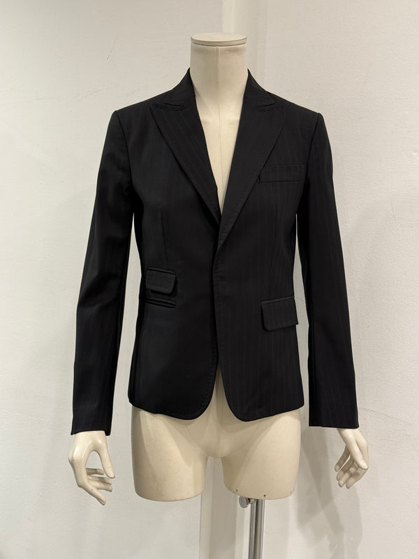 2000s Dsquared2 black pinstripe suit set