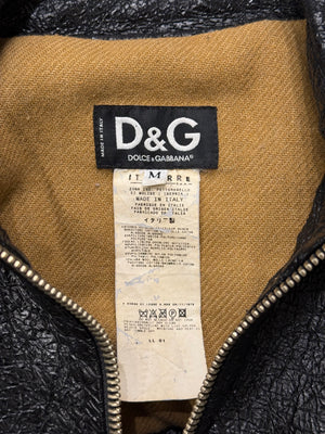 2000s Dolce & Gabbana faux leather wrinkle jacket