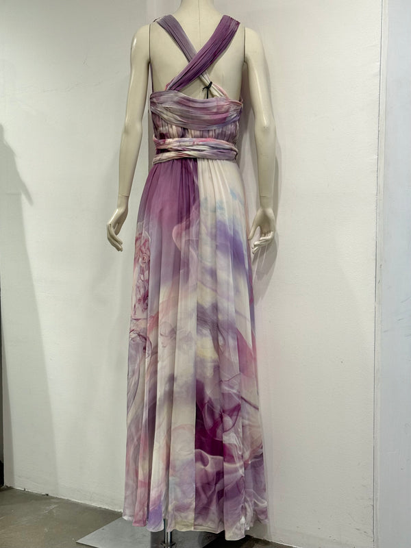 2010s Roberto Cavalli marble print maxi dress