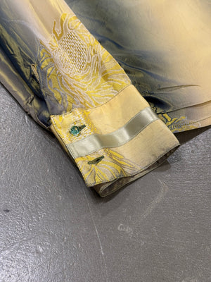 2000s Cavalli iridescent embroidered shirt