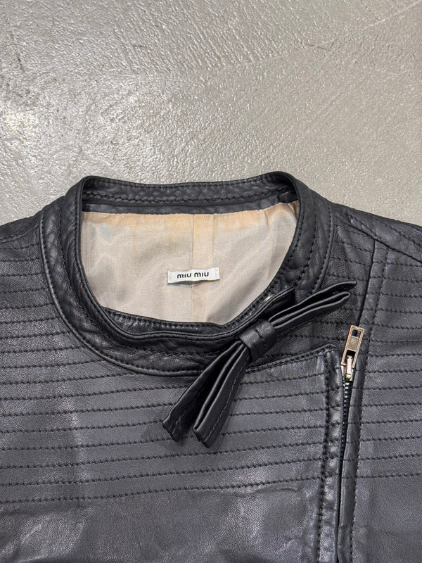 2000s Miu Miu leather biker jacket