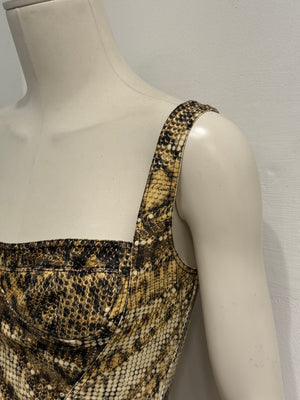 2003 Roberto Cavalli pixel leopard print corset
