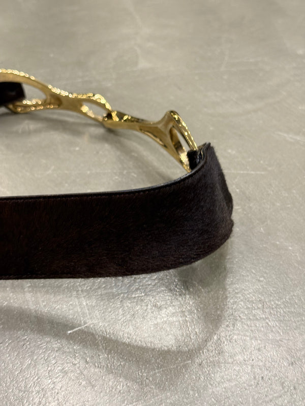 1998 Gucci by Tom Ford pony hair iconic belt