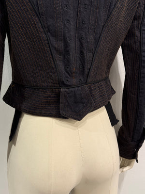 A/W2002 Alexander McQueen runway corseted denim jacket