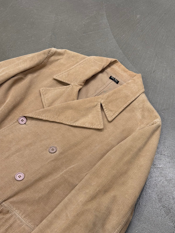 1990s Miu Miu double-breasted corduroy coat