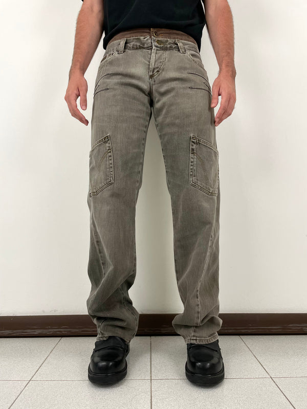 AW2003 D&G double waisted asymmetrical pockets denim