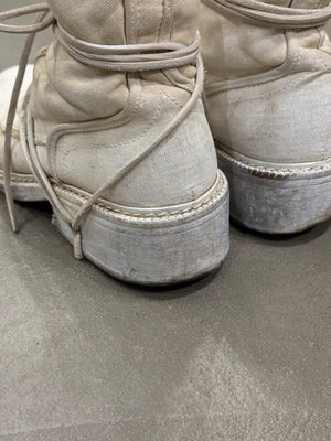 1990s Dirk Bikkembergs distressed leather lace-through boots