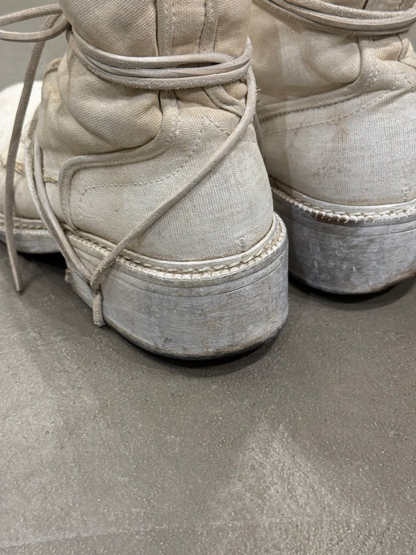 1990s Dirk Bikkembergs distressed leather lace-through boots