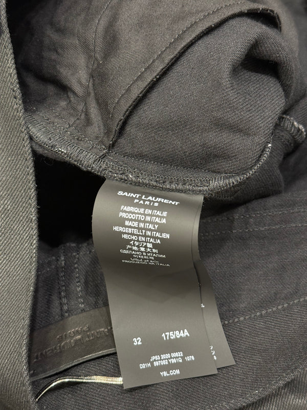 2020 Saint Laurent D18 slim fit coated denim