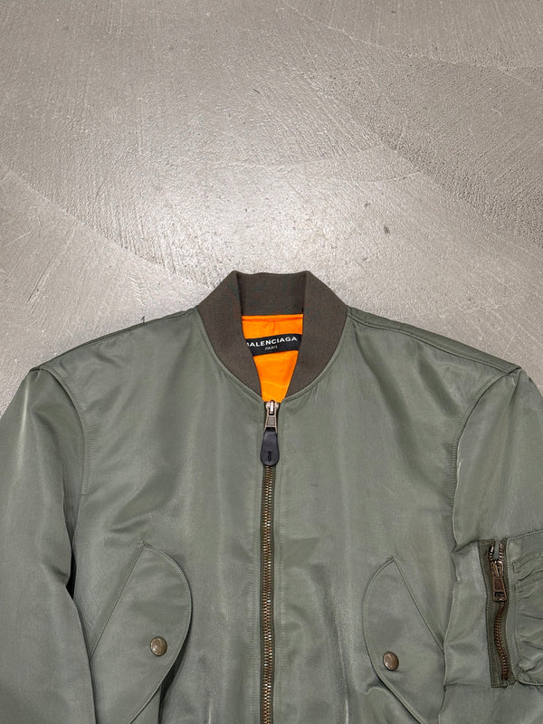 S/S2017 Balenciaga by Demna runway cropped boxy bomber jacket with padded shoulders
