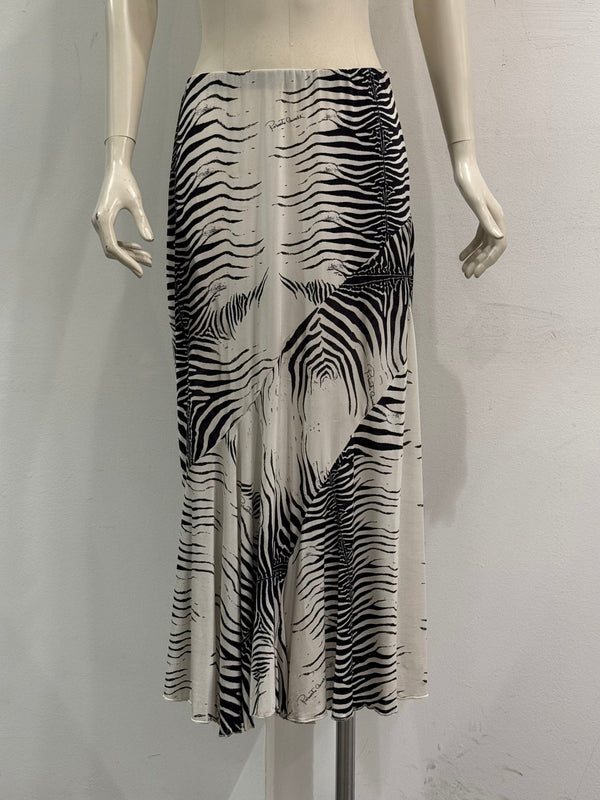 1999 Roberto Cavalli zebra print skirt