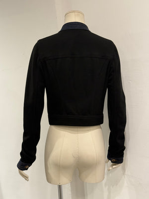 2000s Dolce & Gabbana denim trim cropped jacket