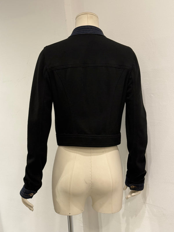 2000s Dolce & Gabbana denim trim cropped jacket