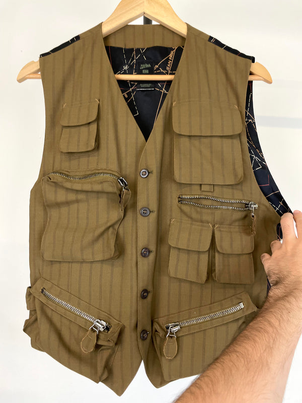 SS96 Jean Paul Gaultier cargo safari zipper blazer vest