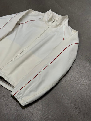 2000s Prada white zip jacket with red piping