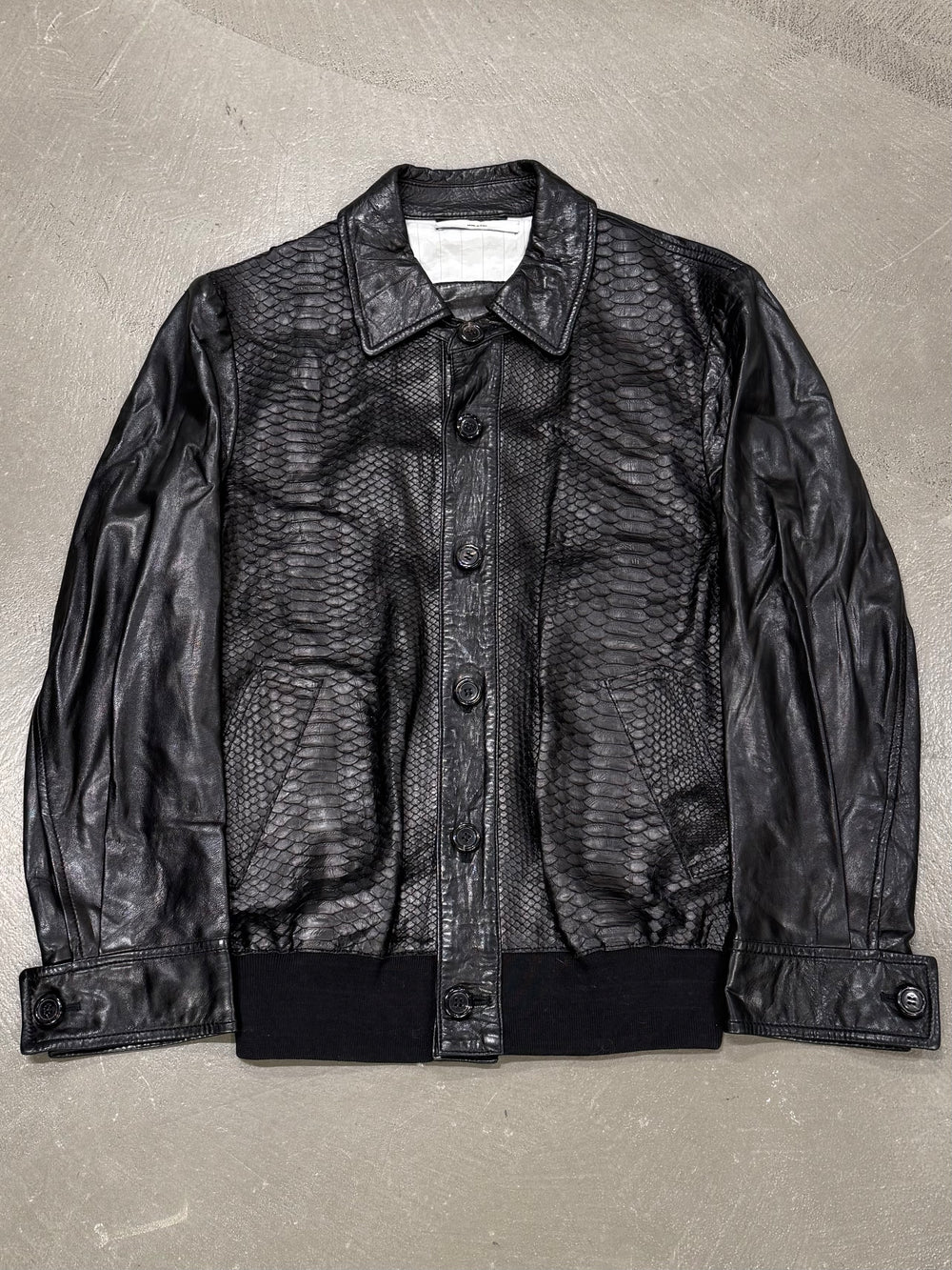 2000s Yves Saint Laurent by Tom Ford python bomber jacket
