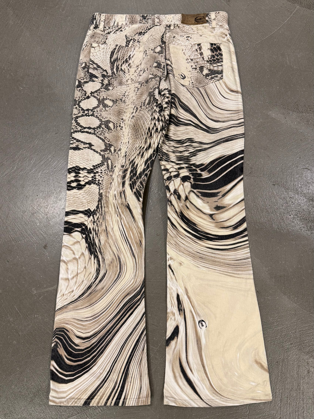 2000s Roberto Cavalli snake print pants