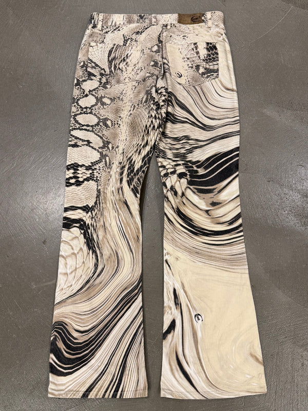2000s Roberto Cavalli snake print pants