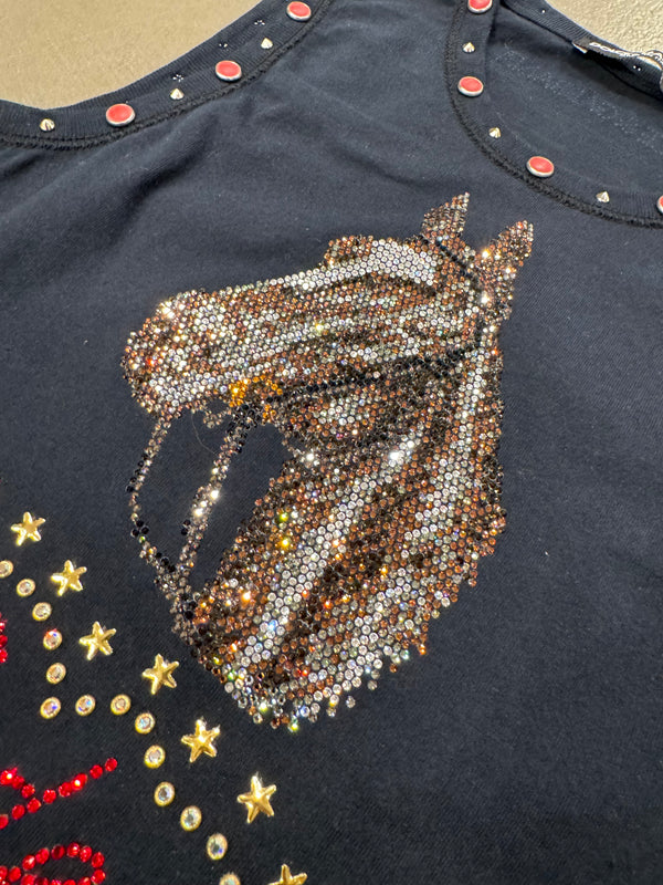 S/S 2001 Dolce & Gabbana western “rodeo” rhinestone studded tank top