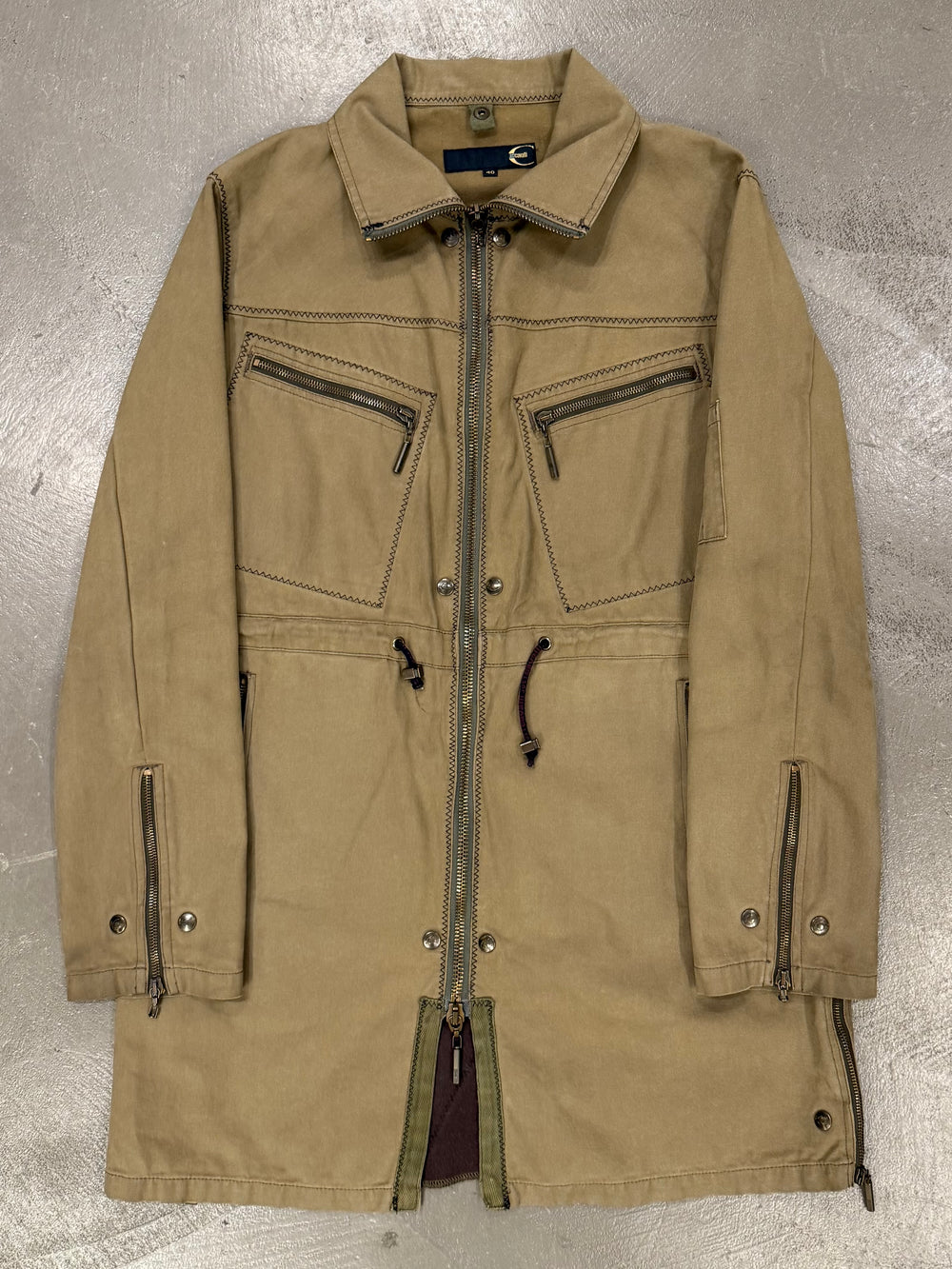 2000s Cavalli military zipper coat