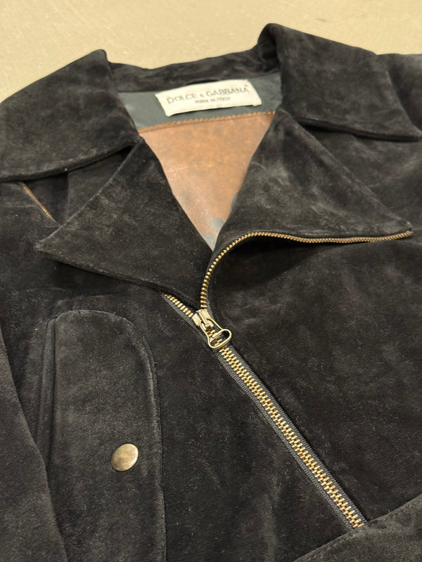 A/W1992 Dolce & Gabbana dragon tattoo runway leather jacket
