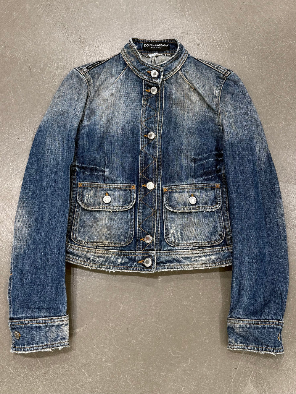 2000s Dolce & Gabbana distressed denim utility jacket