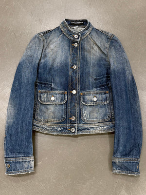 2000s Dolce & Gabbana distressed denim utility jacket