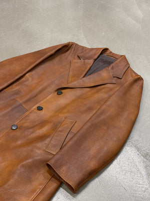F/W2002 Prada runway distressed leather trench coat