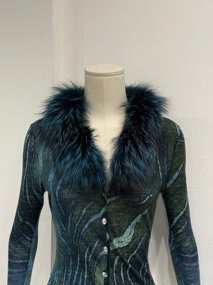 2000s Cavalli fox fur animalier print set