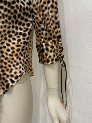 2000s Roberto Cavalli Leopard Print silk shirt