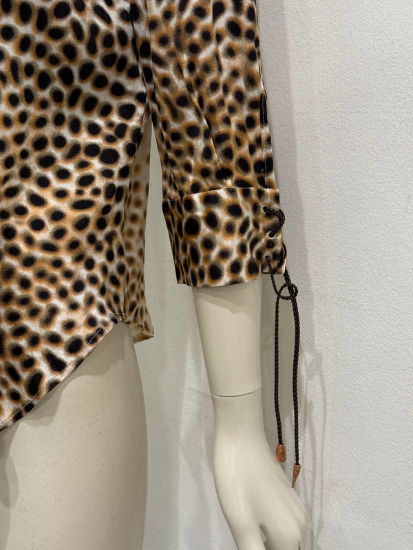 2000s Roberto Cavalli Leopard Print silk shirt