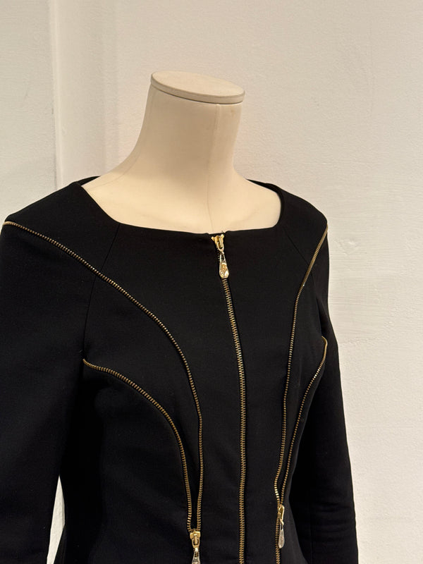 2000s Versace structured triple-zip jacket