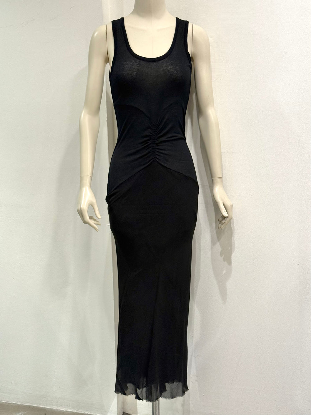 S/S2008 Rick Owens "Creatch" ruched maxi dress