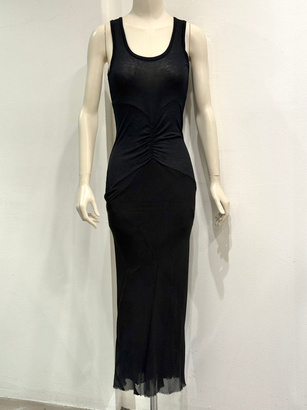 S/S2008 Rick Owens "Creatch" ruched maxi dress