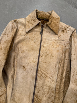 2005 Roberto Cavalli eroded distressed leather jacket