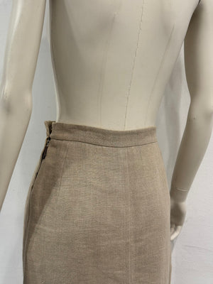 1990s Hermes by Martin Margiela linen midi skirt