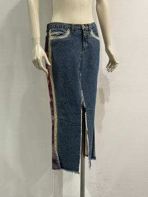 Dolce & Gabbana “The Birth Of Venus” Botticelli denim midi skirt