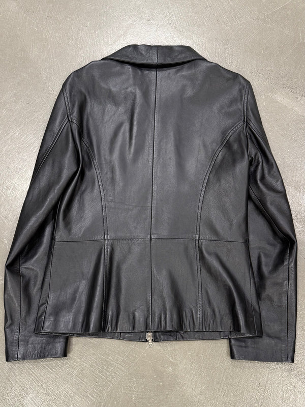 1990s Gianni Versace leather zip jacket