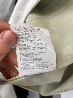 2000s Prada Red Line moto white leather jacket