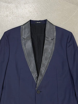 2014 Maison Margiela compressed leather collar blazer