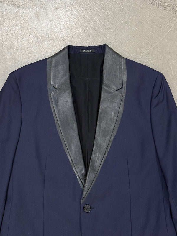 2014 Maison Margiela compressed leather collar blazer