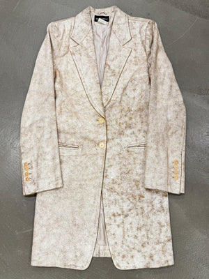 S/S2002 Ann Demeulemeester distressed cracked leather coat