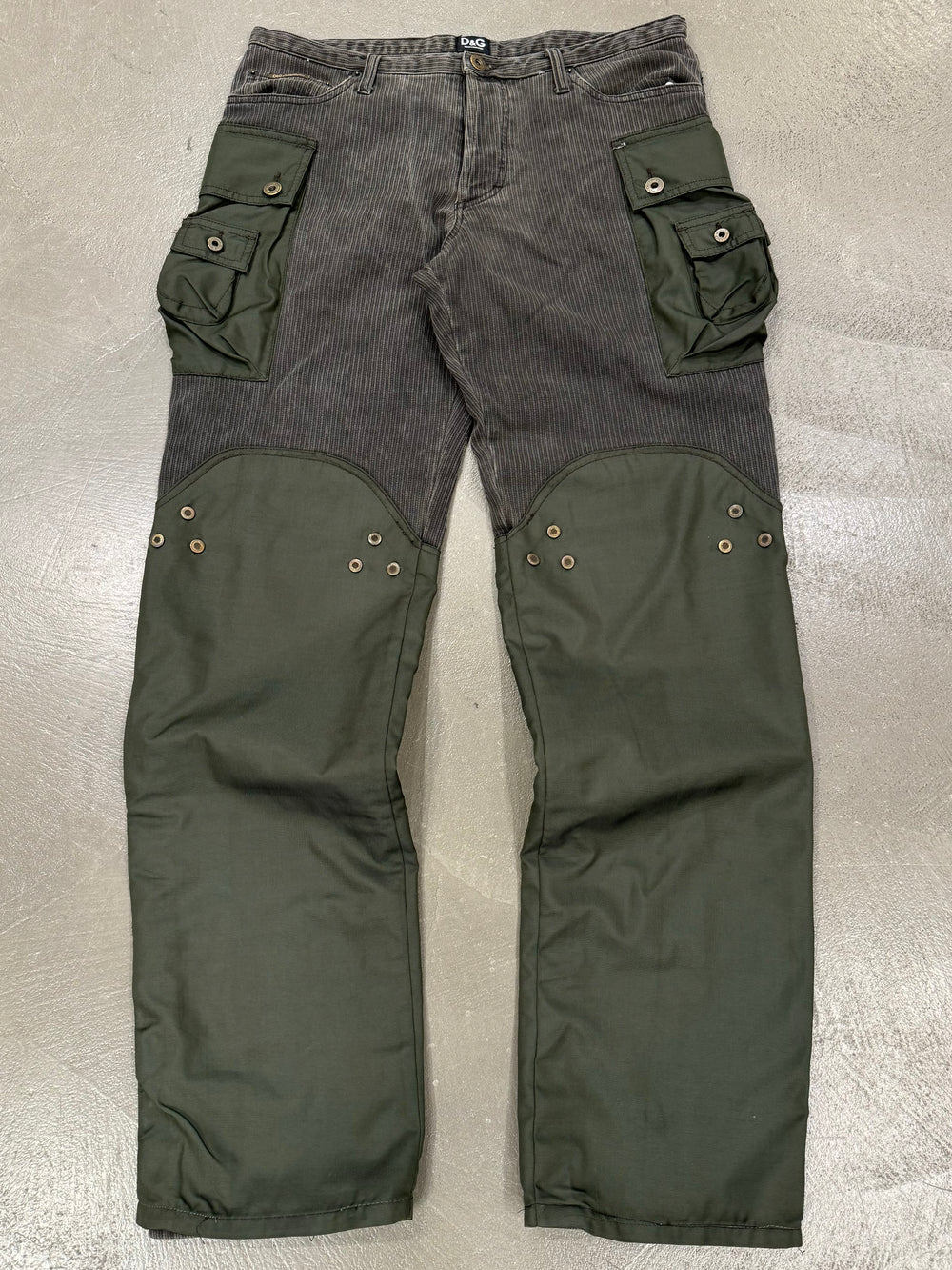A/W2004 Dolce & Gabbana double layered hybrid combat cargo pants