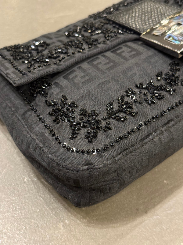 F/W 1999 Fendi Zucchino baguette in lizard and mother-of-pearl bag