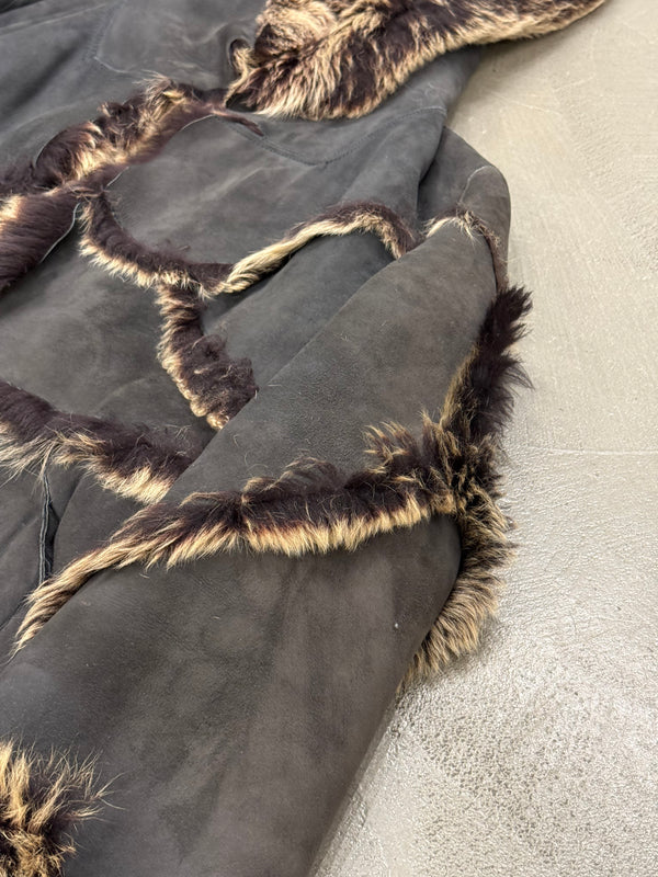 A/W1999 Roberto Cavalli oversized patchwork shearling coat