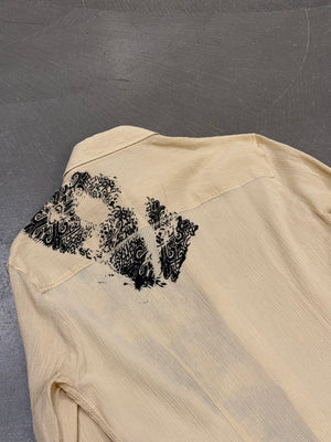 2000s Cavalli print flare sleeve shirt
