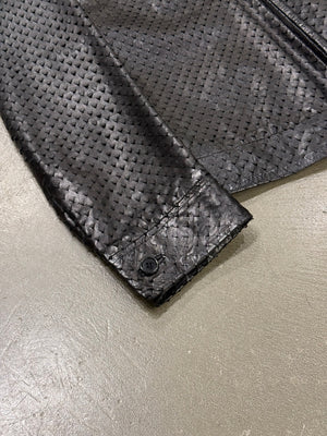 S/S2001 Helmut Lang punched laser cut leather jacket