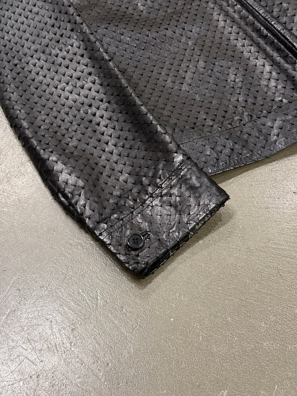 S/S2001 Helmut Lang punched laser cut leather jacket