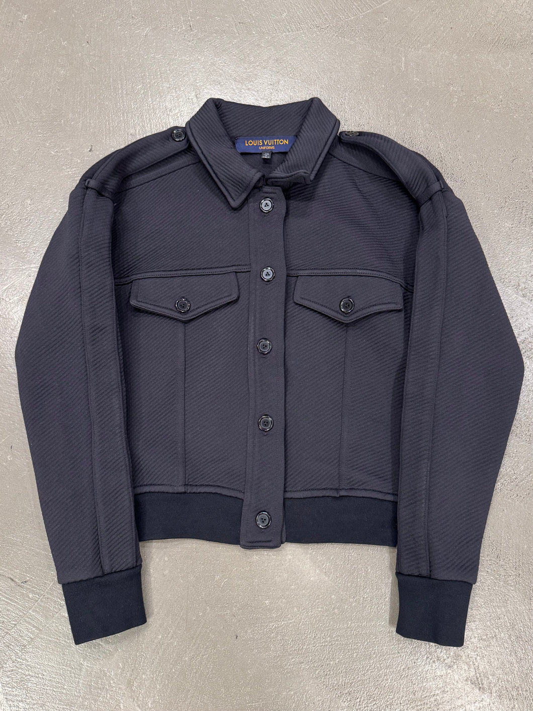 Louis Vuitton uniform cropped bomber jacket